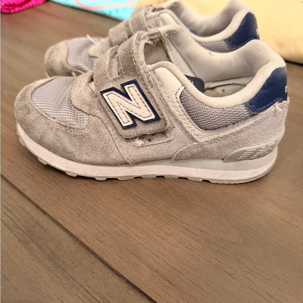 New Balance 574 Velcro Gray Sneakers (11.5c)